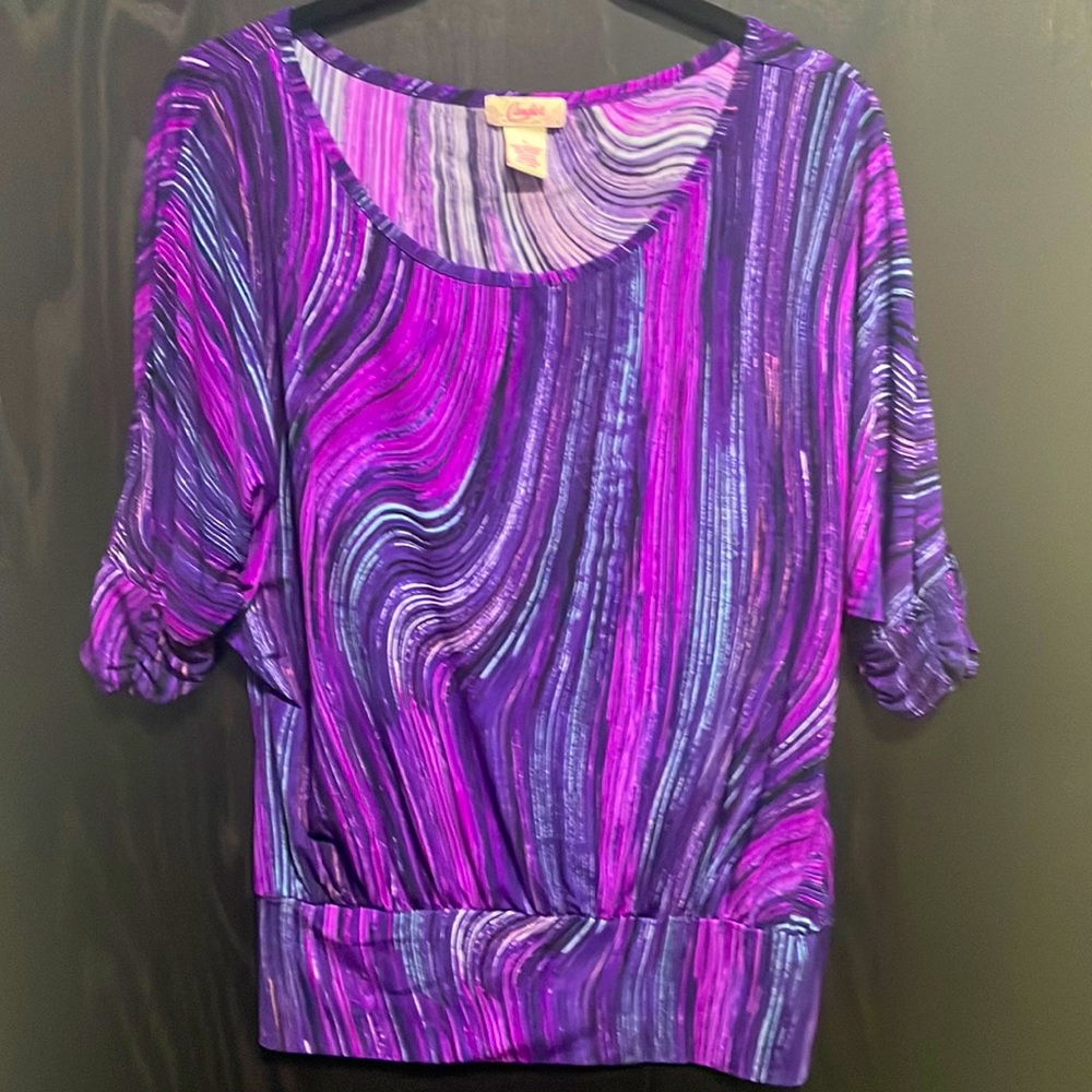 EUC Candie’s Top Size Large Purple Black